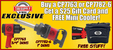 Buy a Chicago Pneumatic CP7763 or CP7782-6 Impact Wrench and Get a $25 Gift Card & FREE Mini Cooler!