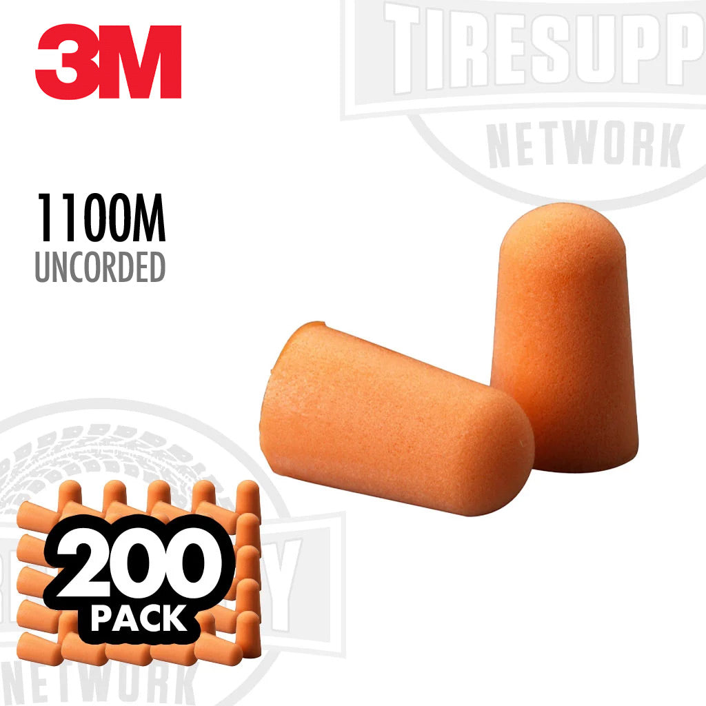 3M 1100M | Uncorded Foam Ears Plugs- Box of 200 (29008z)