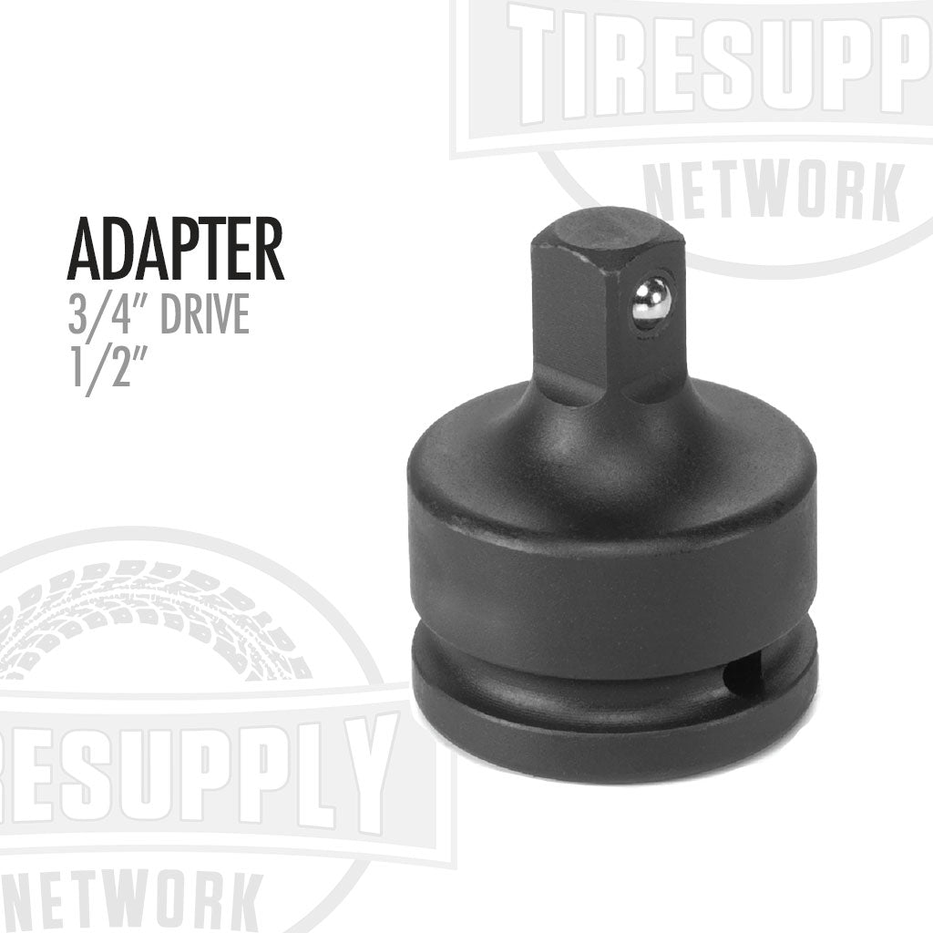 A black 3/4 Drive x 1/2" Impact Socket Adapter for vehicle maintenance and repair. 4301
