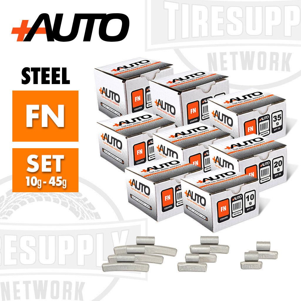 +AUTO | FN-Style Coated Steel Clip-On Wheel Weights - Choose Size or Bulk Set (PA-FN*)