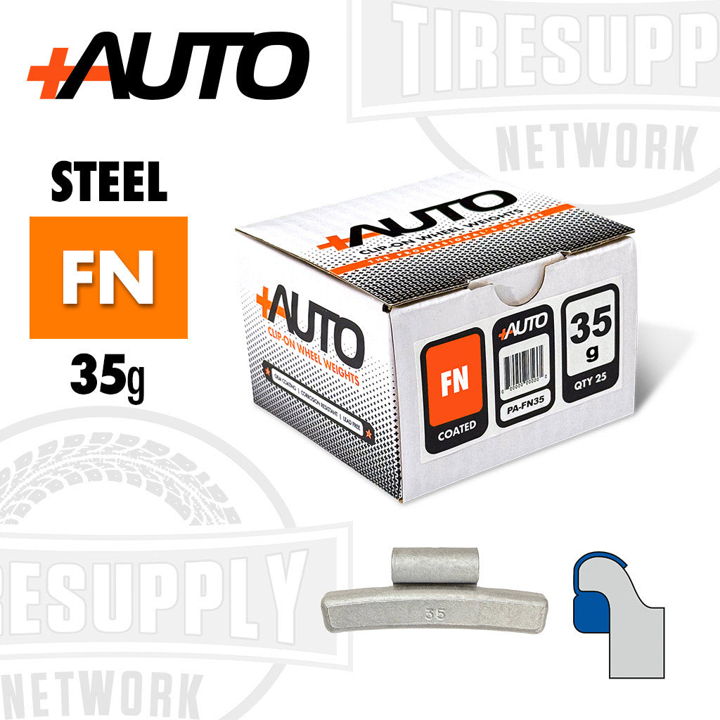 +AUTO | FN-Style Coated Steel Clip-On Wheel Weights - Choose Size or Bulk Set (PA-FN*)
