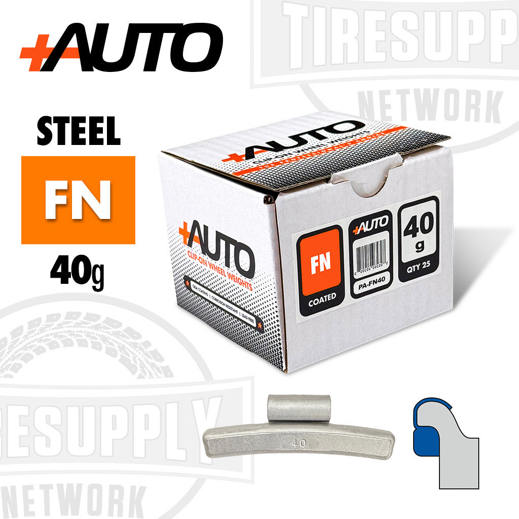 +AUTO | FN-Style Coated Steel Clip-On Wheel Weights - Choose Size or Bulk Set (PA-FN*)