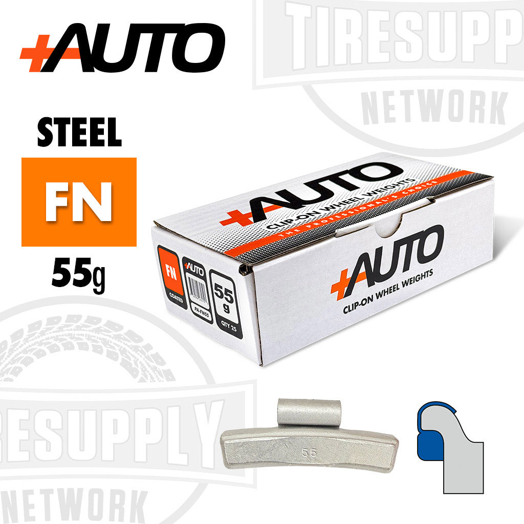 +AUTO | FN-Style Coated Steel Clip-On Wheel Weights - Choose Size or Bulk Set (PA-FN*)
