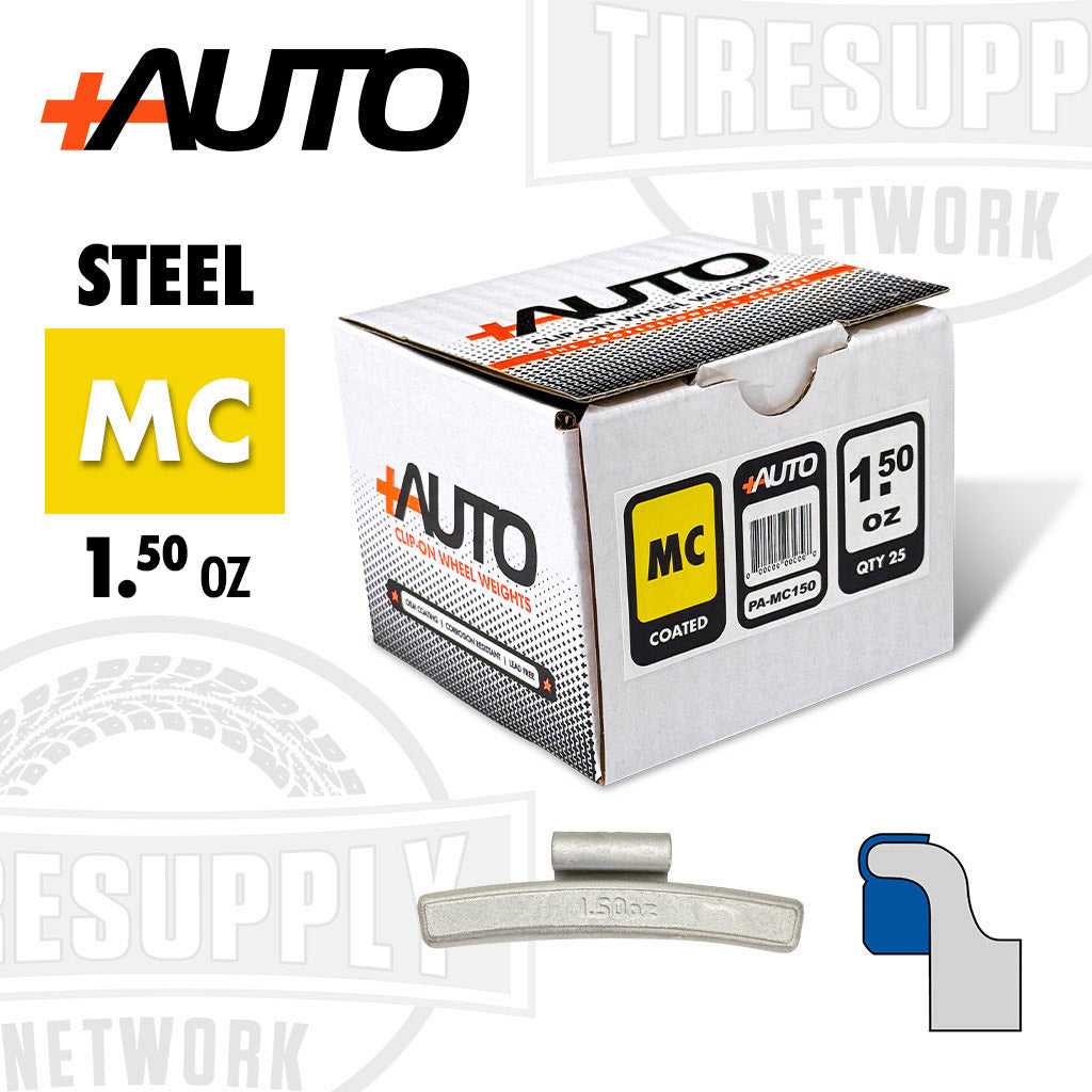 +AUTO | MC-Style Coated Steel Clip-On Wheel Weights - Choose Size or Bulk Set (PA-MC*)