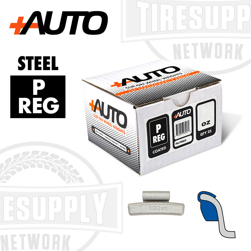 +AUTO | P/REG-Style Coated Steel Clip-On Wheel Weights - Choose Size or Bulk Set (PA-PREG*)