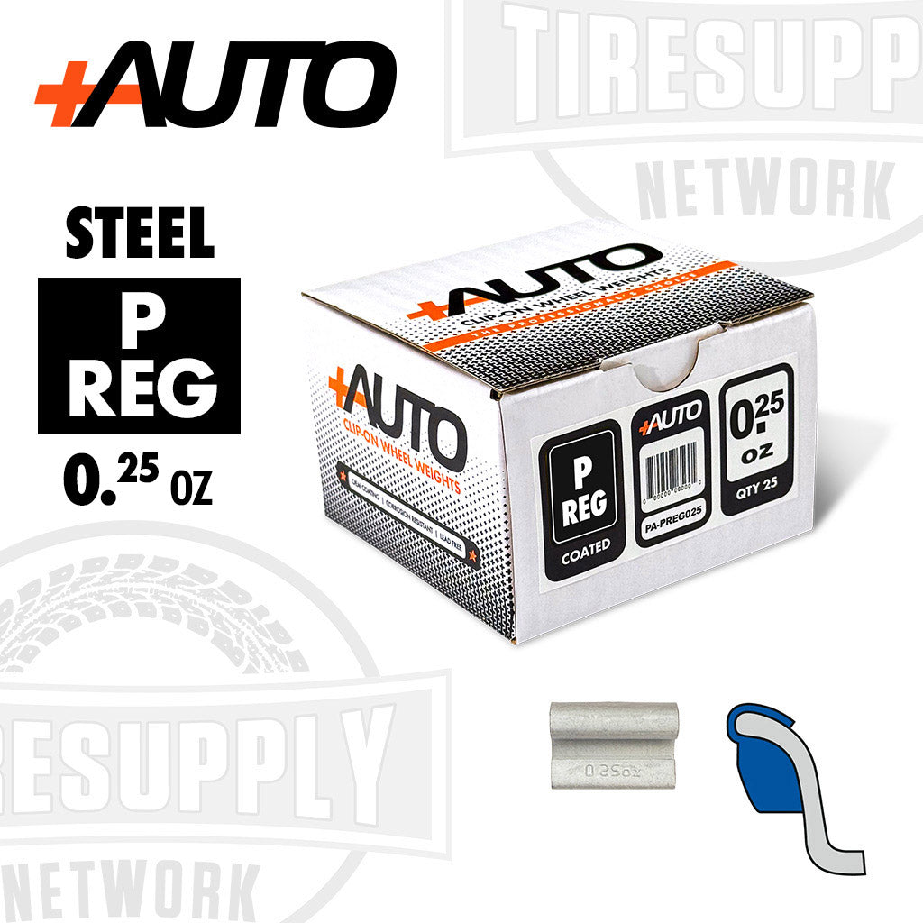 +AUTO | P/REG-Style Coated Steel Clip-On Wheel Weights - Choose Size or Bulk Set (PA-PREG*)