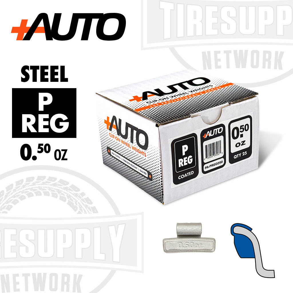 +AUTO | P/REG-Style Coated Steel Clip-On Wheel Weights - Choose Size or Bulk Set (PA-PREG*)
