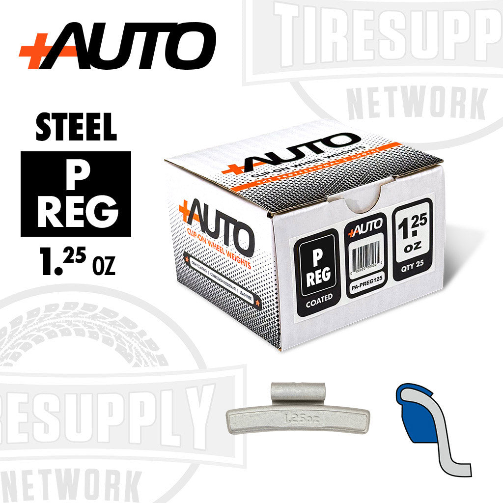 +AUTO | P/REG-Style Coated Steel Clip-On Wheel Weights - Choose Size or Bulk Set (PA-PREG*)