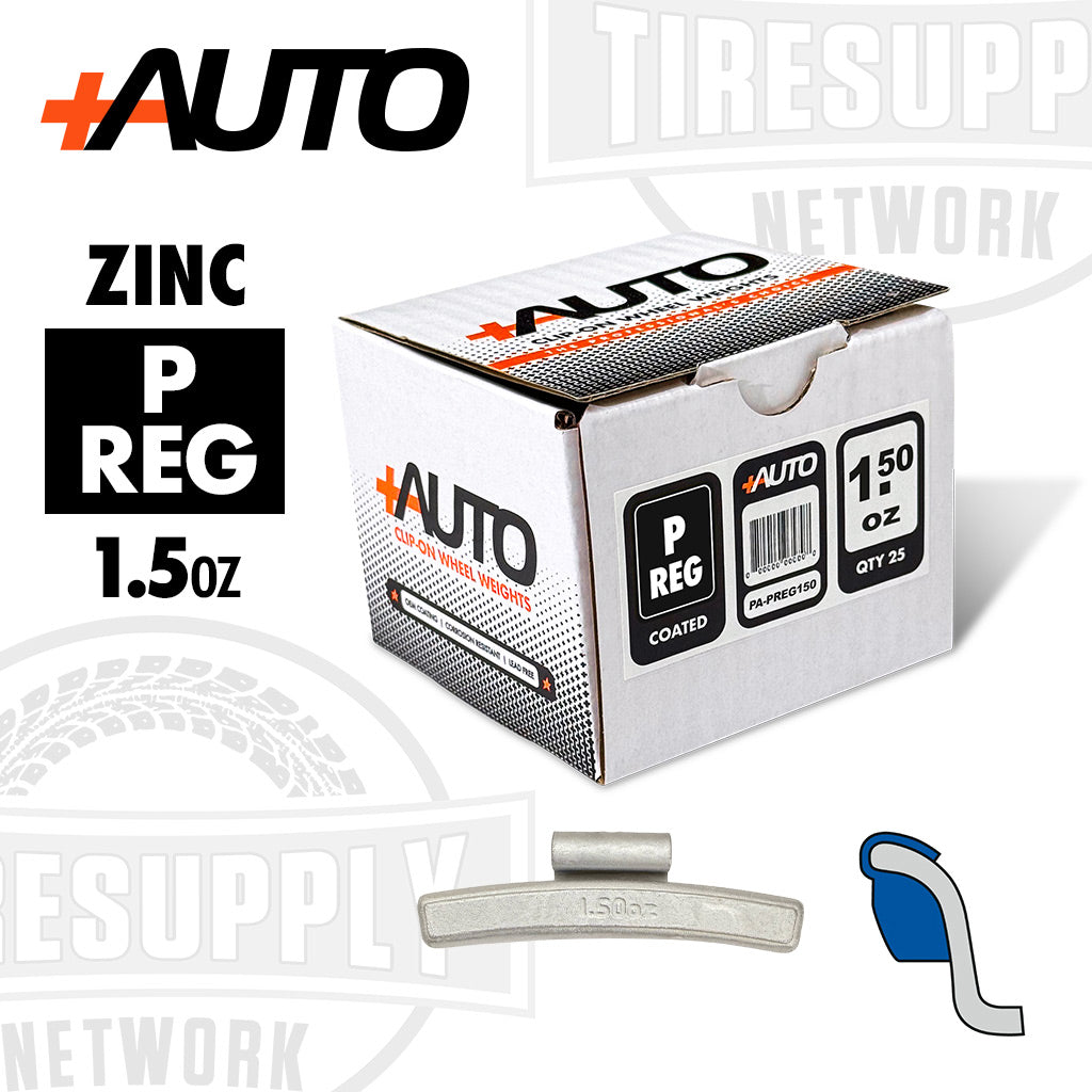 +AUTO | P/REG-Style Coated Zinc Clip-On Wheel Weights - Choose Size or Bulk Set (PA-PREG*)
