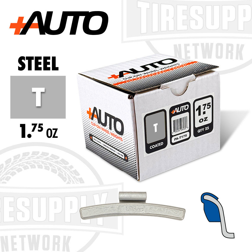 +AUTO | T-Style Coated Steel Clip-On Wheel Weights - Choose Size or Bulk Set (PA-T*)