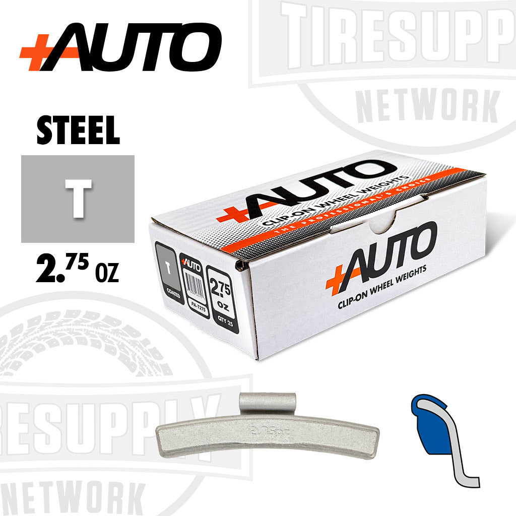 +AUTO | T-Style Coated Steel Clip-On Wheel Weights - Choose Size or Bulk Set (PA-T*)