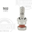 Alcoa Grommet Seal Tubeless Truck Valve Stem with a visible red grommet and silver metal stem, labeled TV-552, against a white background.