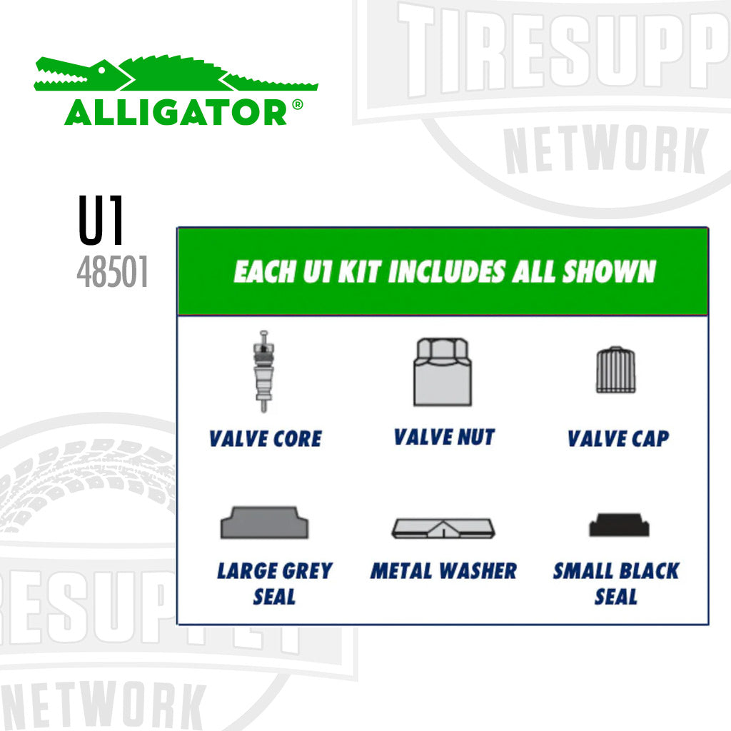 Alligator | U1 Universal TPMS Metal Valve Service Kit - Box of 20 (48501)