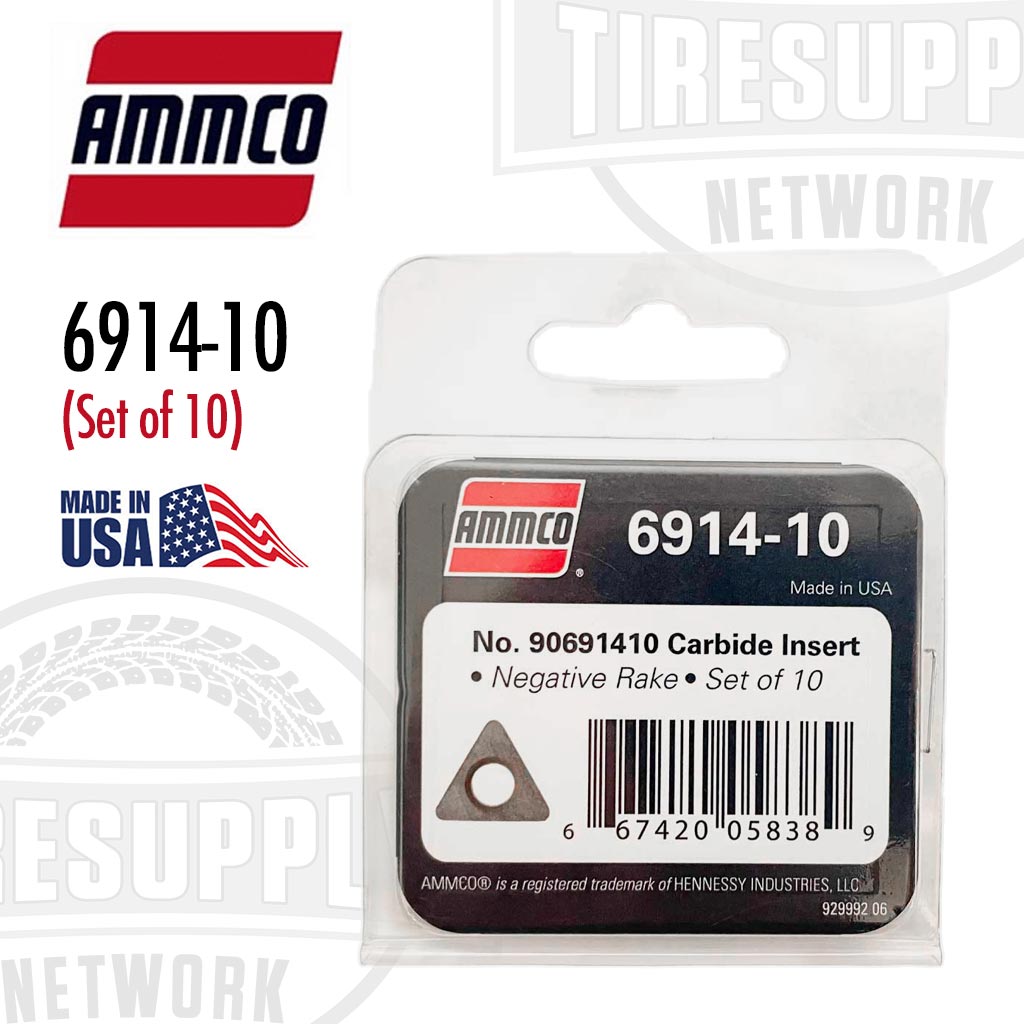 AMMCO | Negative Rake Carbide Insert Brake Lathe Bits 10-Pack (6914-10A)