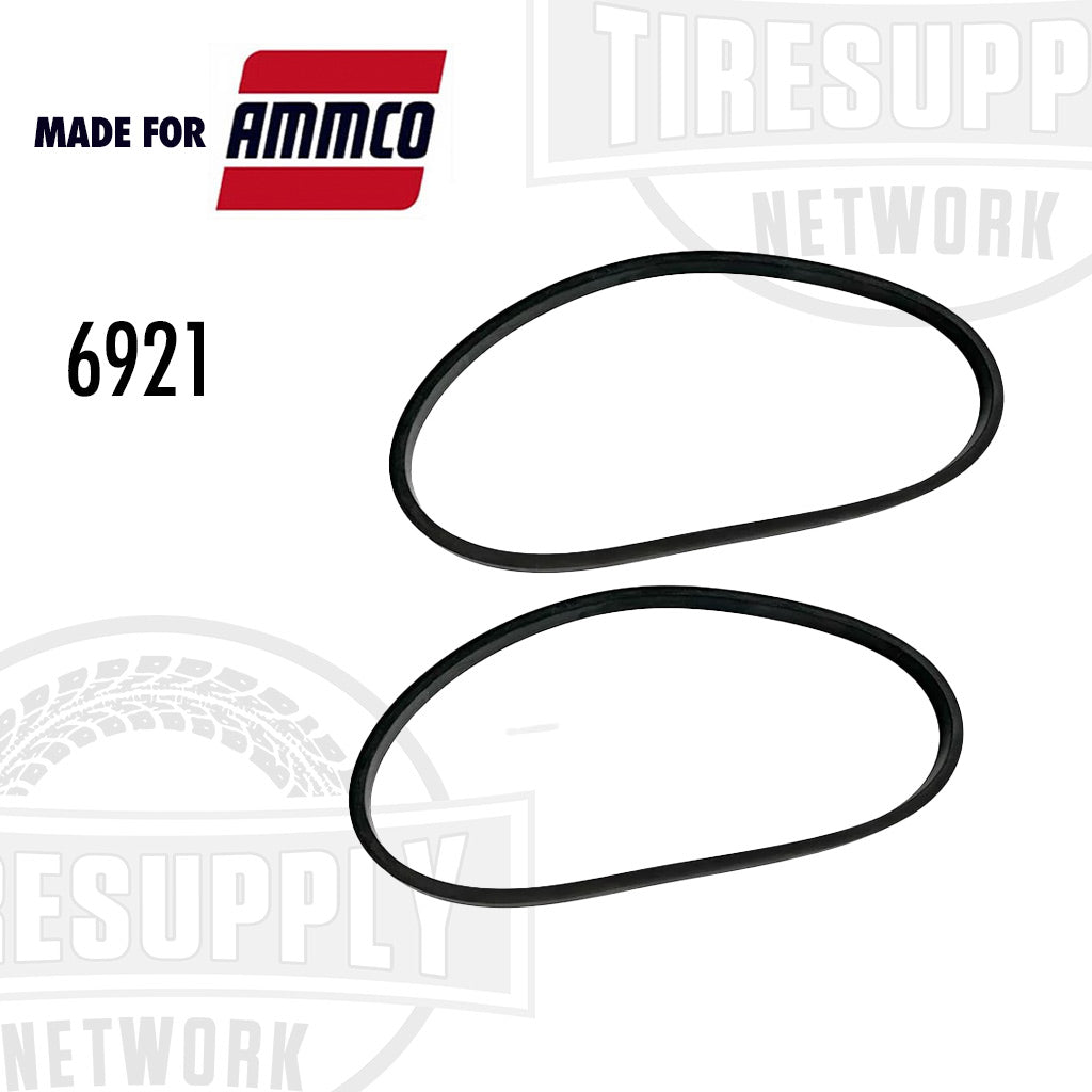 Two black silencer bands designed for Ammco brake lathe, model 6921.