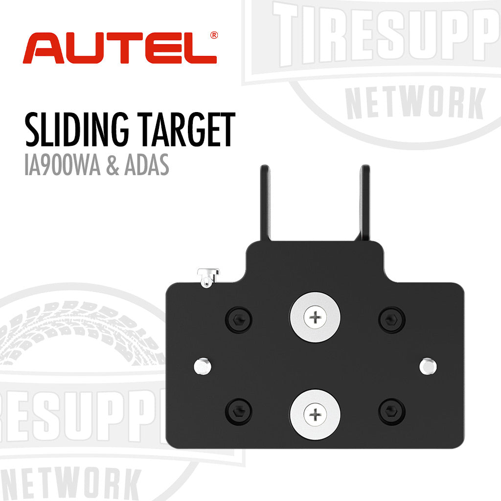 Autel sliding target IA900WA & ADAS on a white background with Autel and TIRESUPP Network logos.