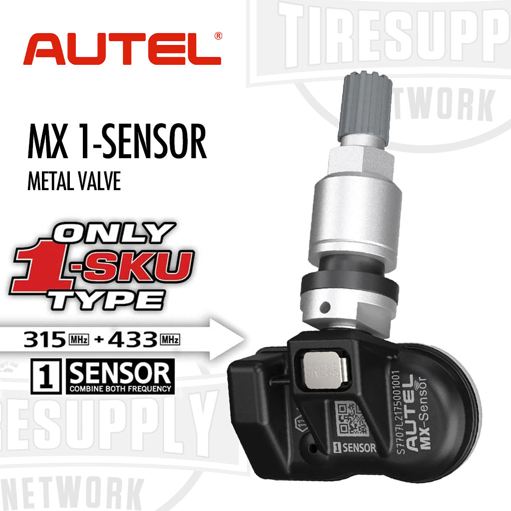Autel MX 1-SensorM | Press-In Programmable Universal TPMS Sensor with Metal Valve Stem