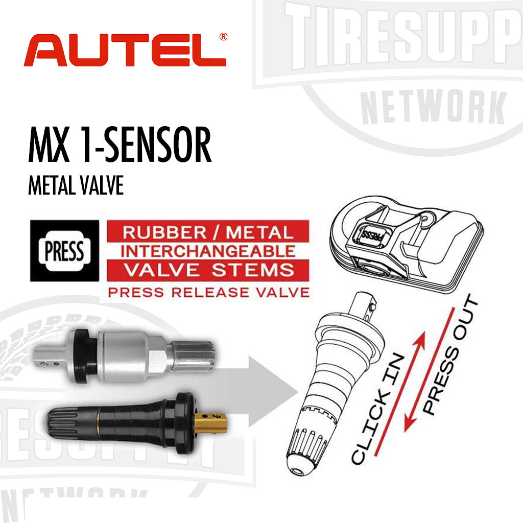 Autel MX 1-SensorM | Press-In Programmable Universal TPMS Sensor with Metal Valve Stem