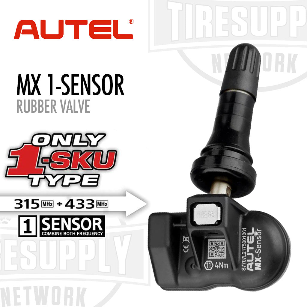 Autel | MX 1-Sensor R Press-In Programmable Universal TPMS Sensor w/ Rubber Valve Stem (1-SensorR)