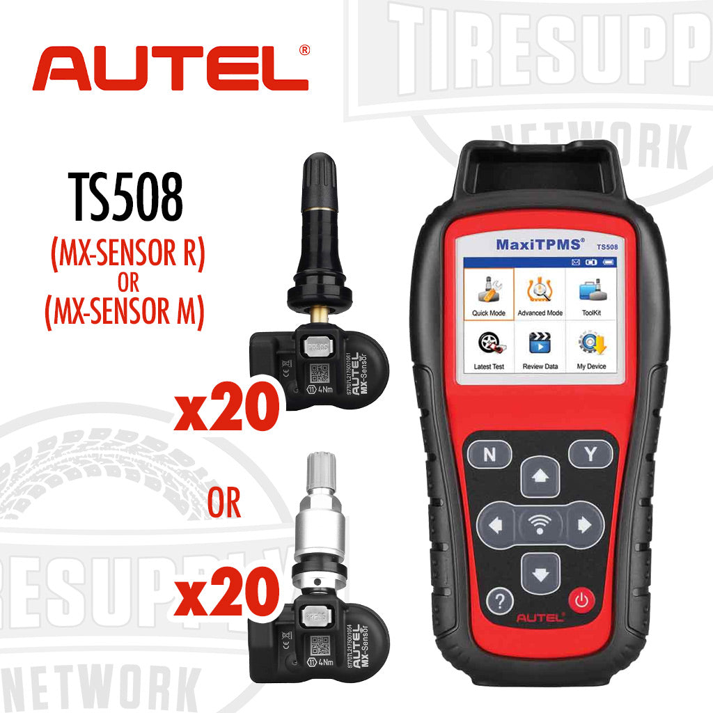 Autel | MaxiTPMS Service Tool & 20 MX 1-Sensors Press-In - Choose Rubber or Metal Stems (TS508)