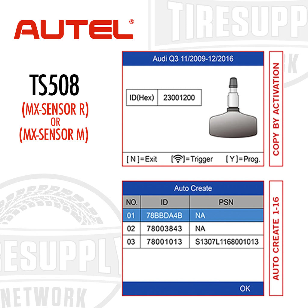 Autel | MaxiTPMS Service Tool & 20 MX 1-Sensors Press-In - Choose Rubber or Metal Stems (TS508)