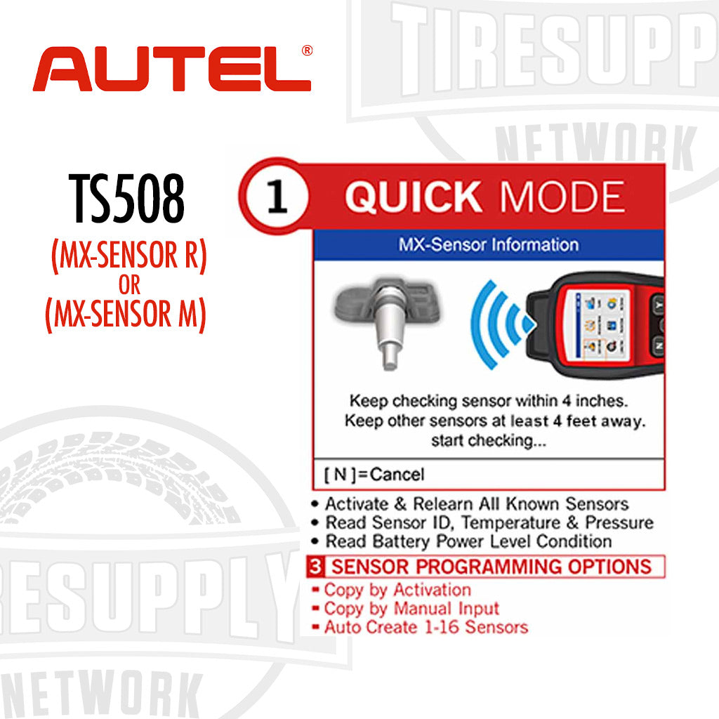 Autel | MaxiTPMS Service Tool & 20 MX 1-Sensors Press-In - Choose Rubber or Metal Stems (TS508)