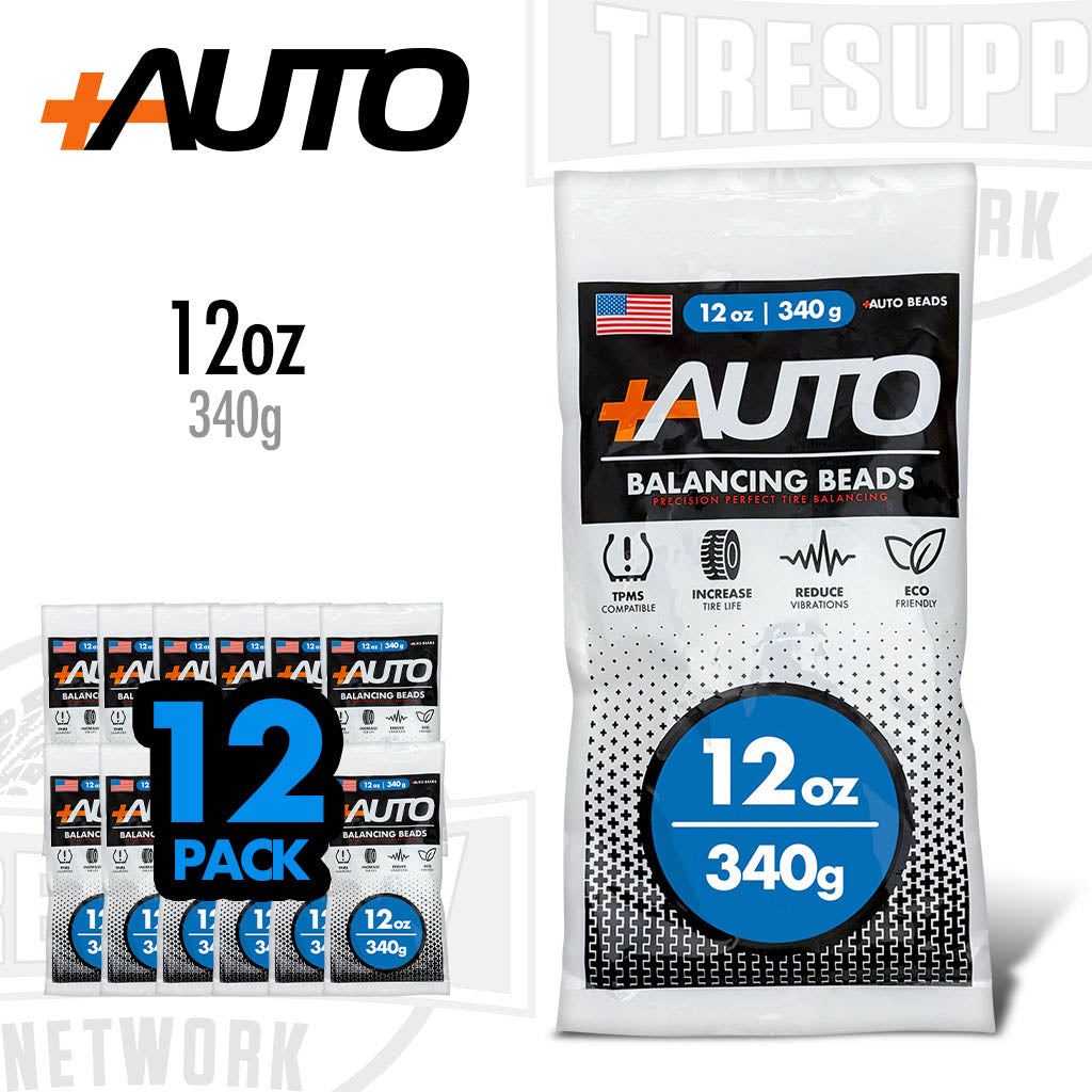 +AUTO | 12 oz Tire Balancing Beads, Drop-In Bag with Valve Cap & Valve Core (PA-BB12)