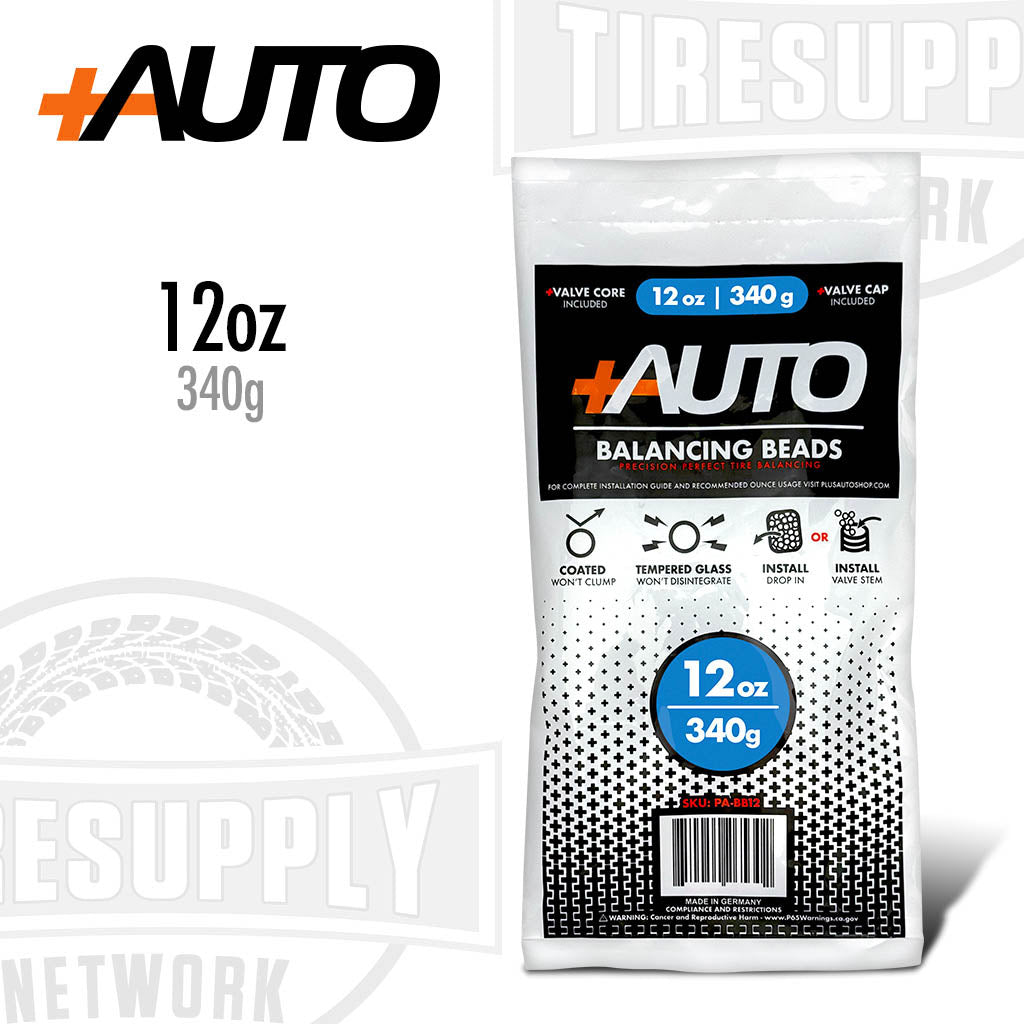 +AUTO | 12 oz Tire Balancing Beads, Drop-In Bag with Valve Cap & Valve Core (PA-BB12)