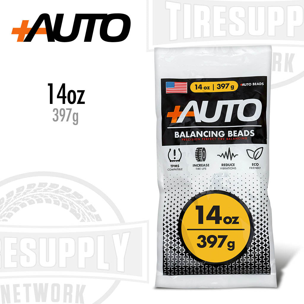 +AUTO | 14 oz Tire Balancing Beads, Drop-In Bag with Valve Cap & Valve Core (PA-BB14)