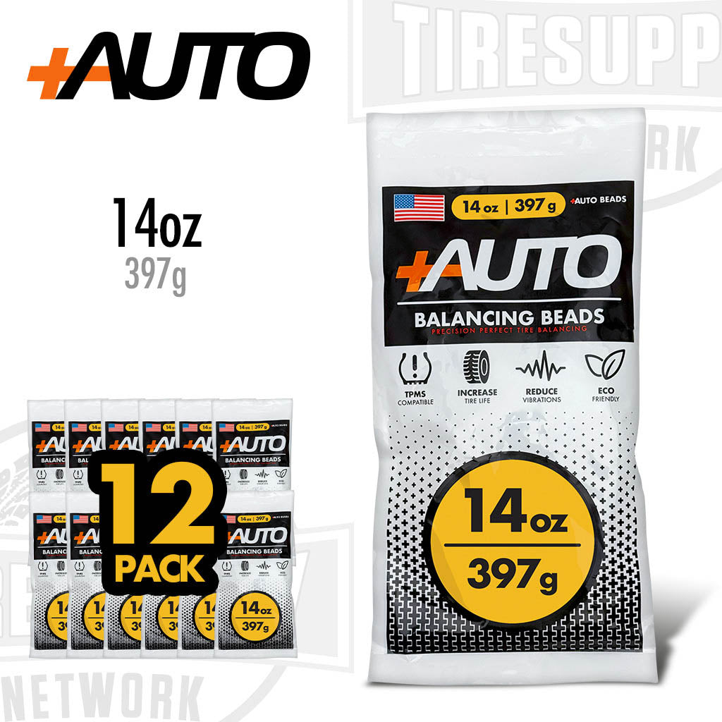 +AUTO | 14 oz Tire Balancing Beads, Drop-In Bag with Valve Cap & Valve Core (PA-BB14)