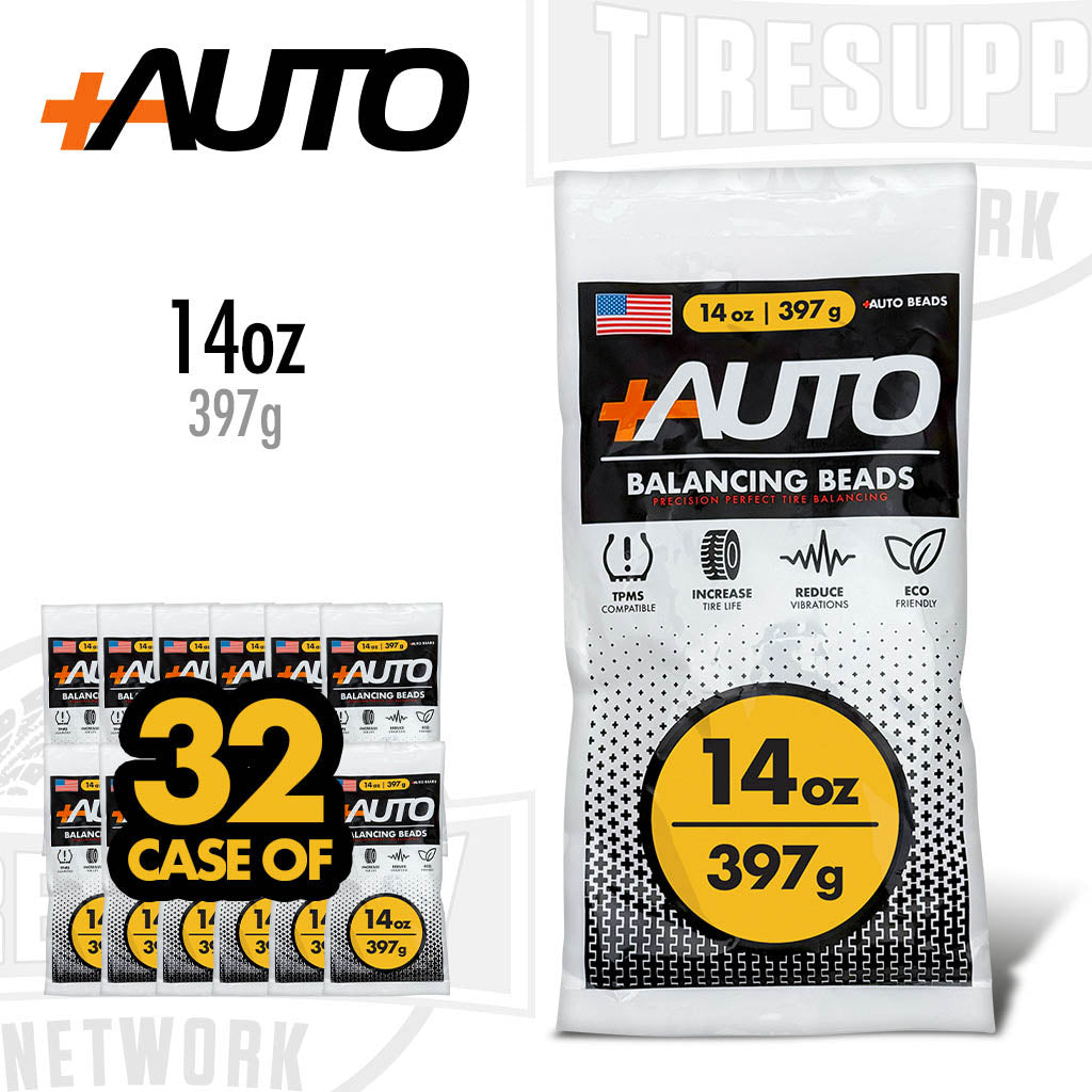 +AUTO | 14 oz Tire Balancing Beads, Drop-In Bag with Valve Cap & Valve Core (PA-BB14)