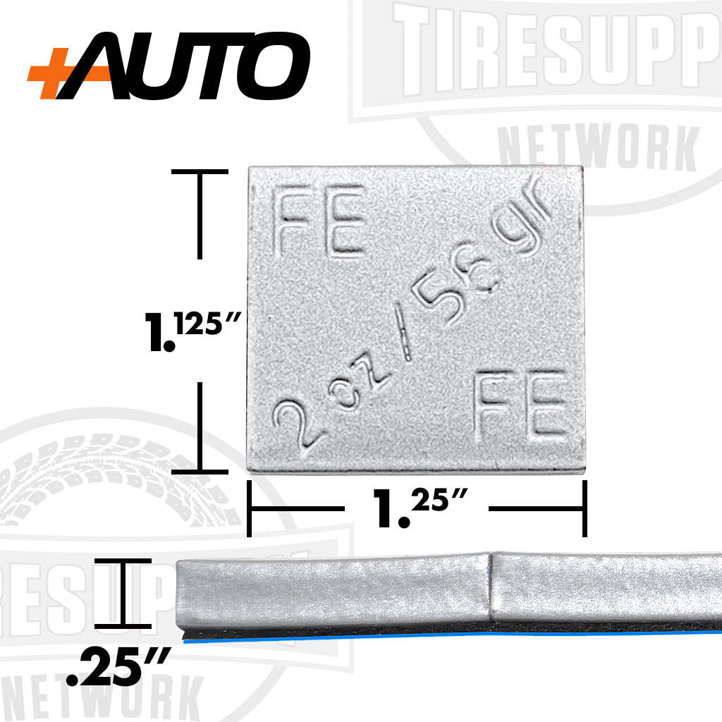 +AUTO adhesive wheel weight 1.125" x 1.25" x .25"