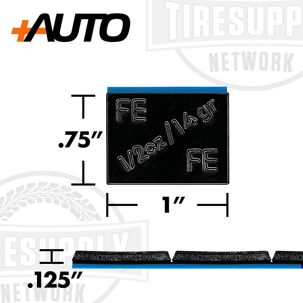 +AUTO adhesive wheel weight .75" x 1" x .125"