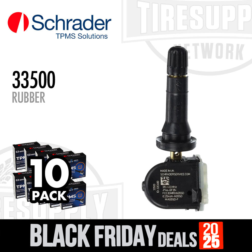 Schrader | 10-Pack EZ-sensor 1-SKU Programmable Universal TPMS Sensor - Rubber Snap-In Valve Stem (33500)