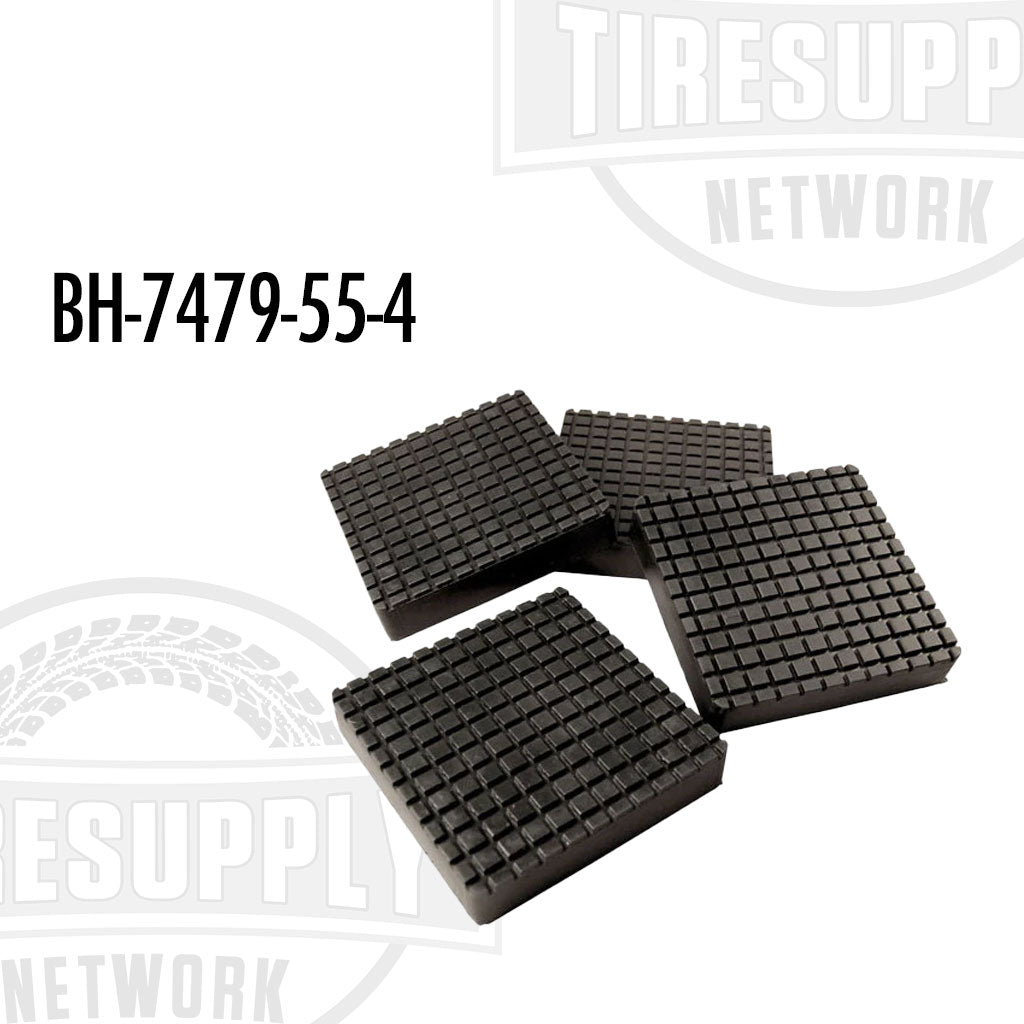 Four black rubber arm adapter pads with a textured surface, overlaid on a white background with the Tire Supply Network logo. BH-7479-55-4