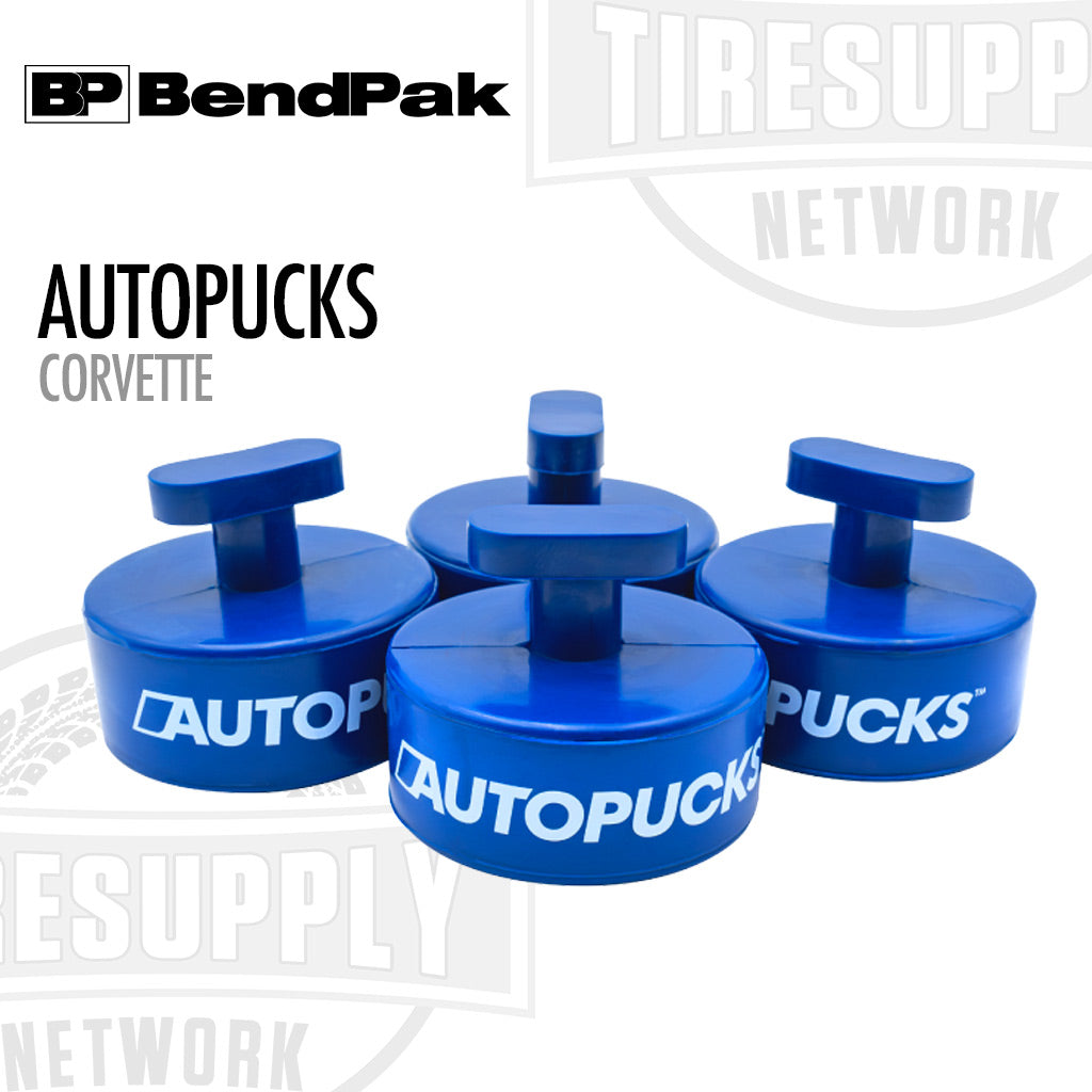 BendPak | AutoPucks Universal Car Jack Pad Rubber Pucks, Corvette, Slot-Lock Fit, Set of 4 (5216374)