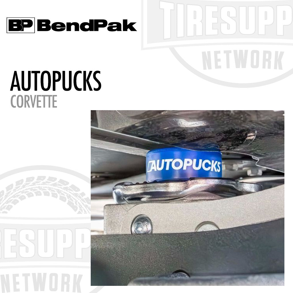 BendPak | AutoPucks Universal Car Jack Pad Rubber Pucks, Corvette, Slot-Lock Fit, Set of 4 (5216374)
