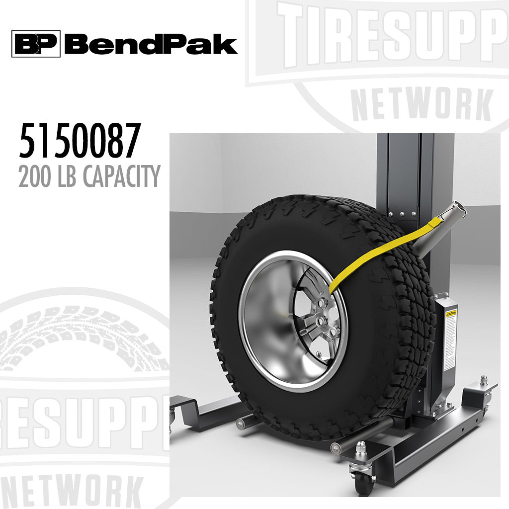 BendPak tire changer with a tire on a white background, featuring the BendPak logo and product number.