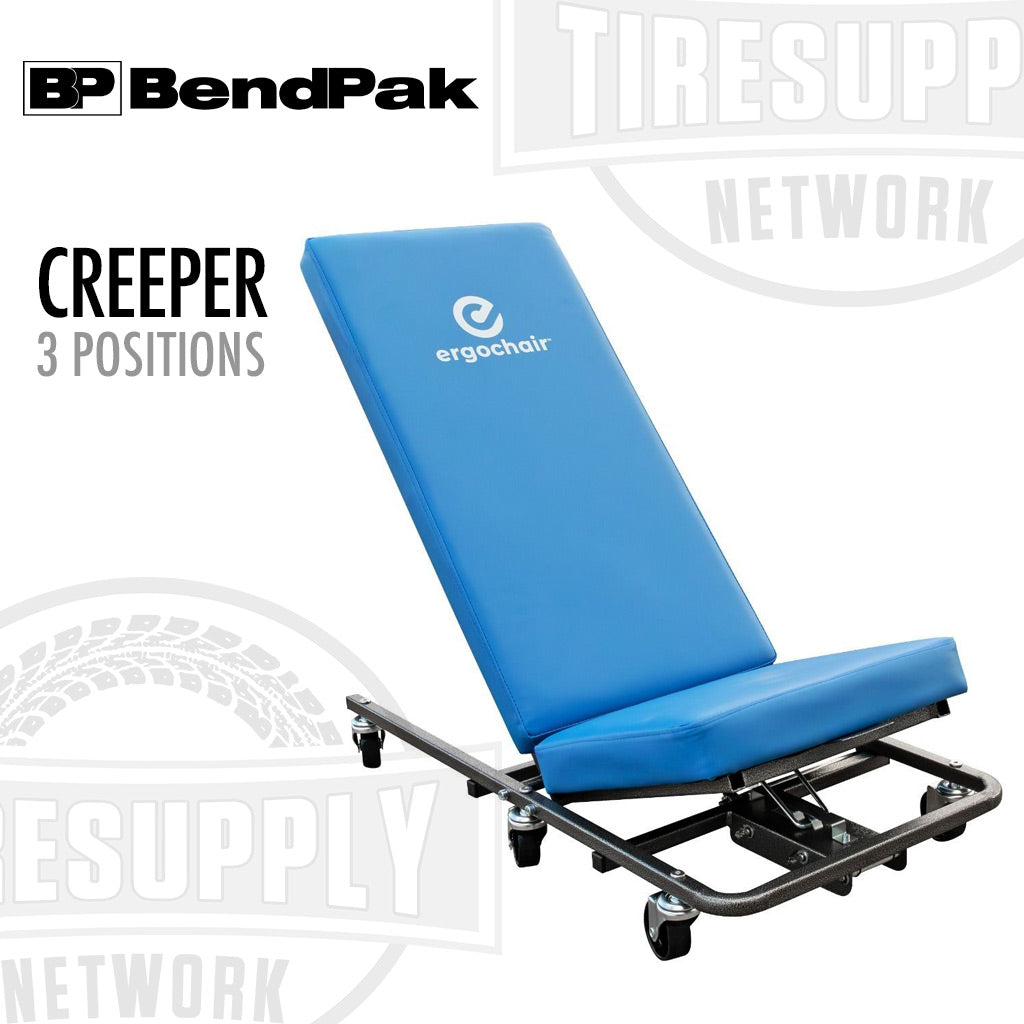 BendPak | Ergochair ERGO-GLIDE Ergonomic Height-Adjustable Rolling Mechanic’s Creeper Seat (5160120)