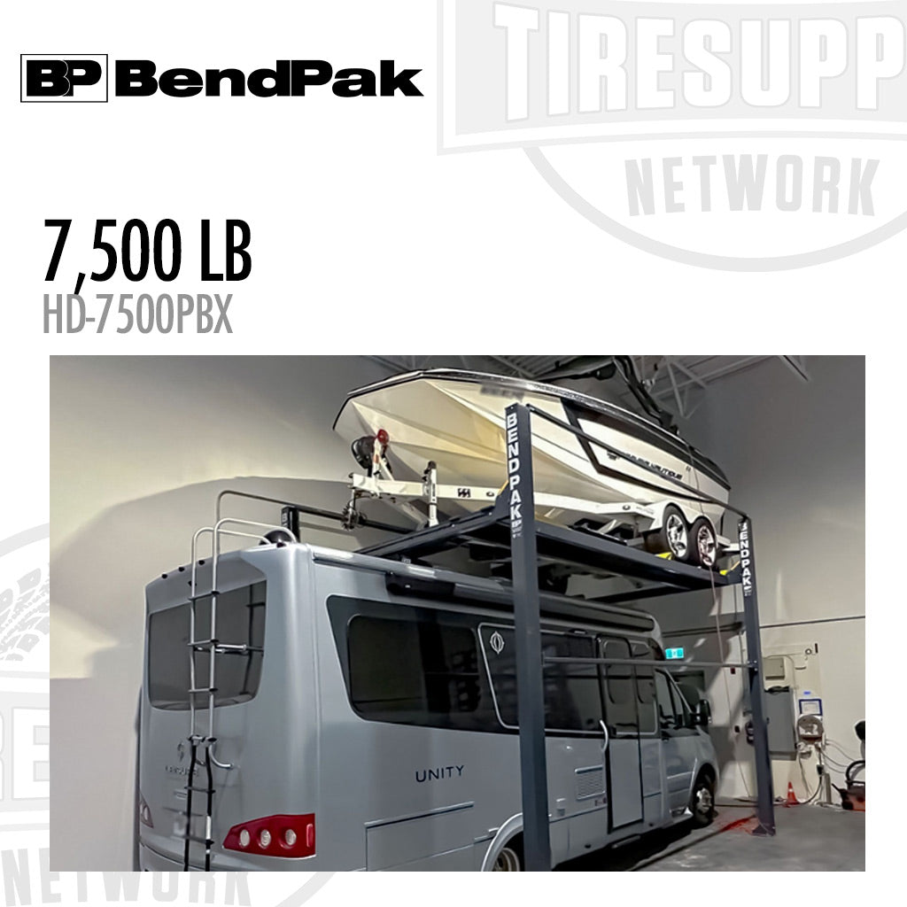 BendPak | 4-Post Lift 7,500-lb Capacity - Extended Height - Vehicle & Boat Storage - 144.5″ Rise - HD-7500PBX (5175320)