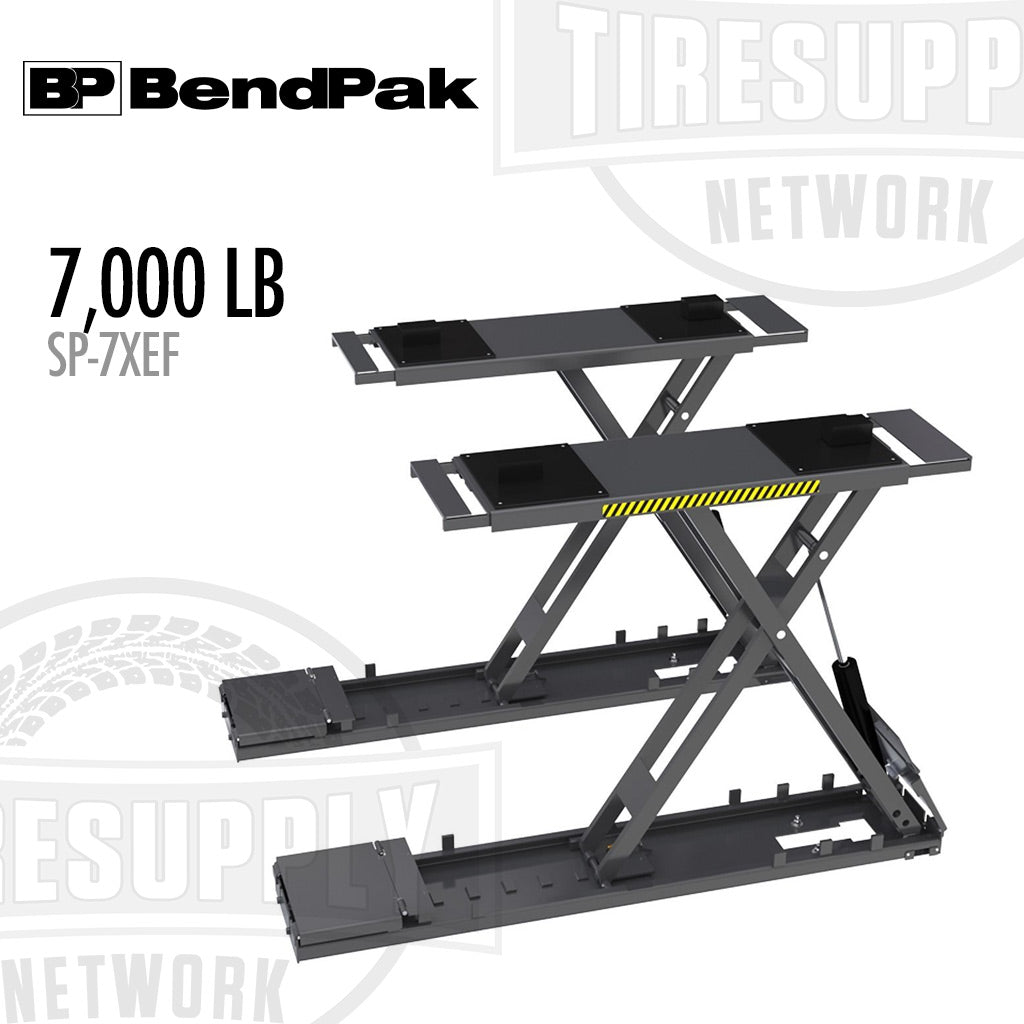 BendPak SP-7XEF | Scissor Lift 7,000-lb Capacity - Open-Center Frame Engaging Flush-Mount