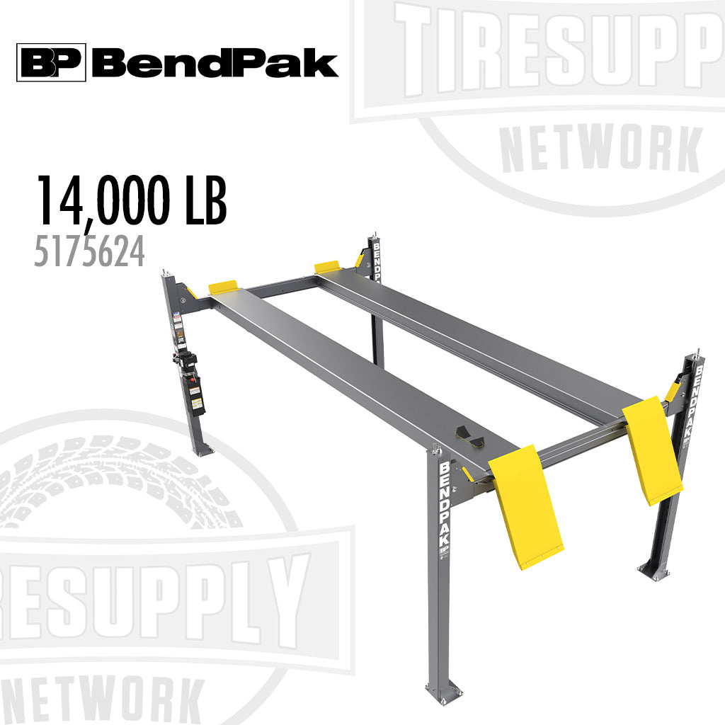 BendPak | 4-Post Lift 14,000-lb Capacity - High-Rise Truck & SUV with Extended Ramps - 82.75″ Rise - HDS-14XT (5175624)