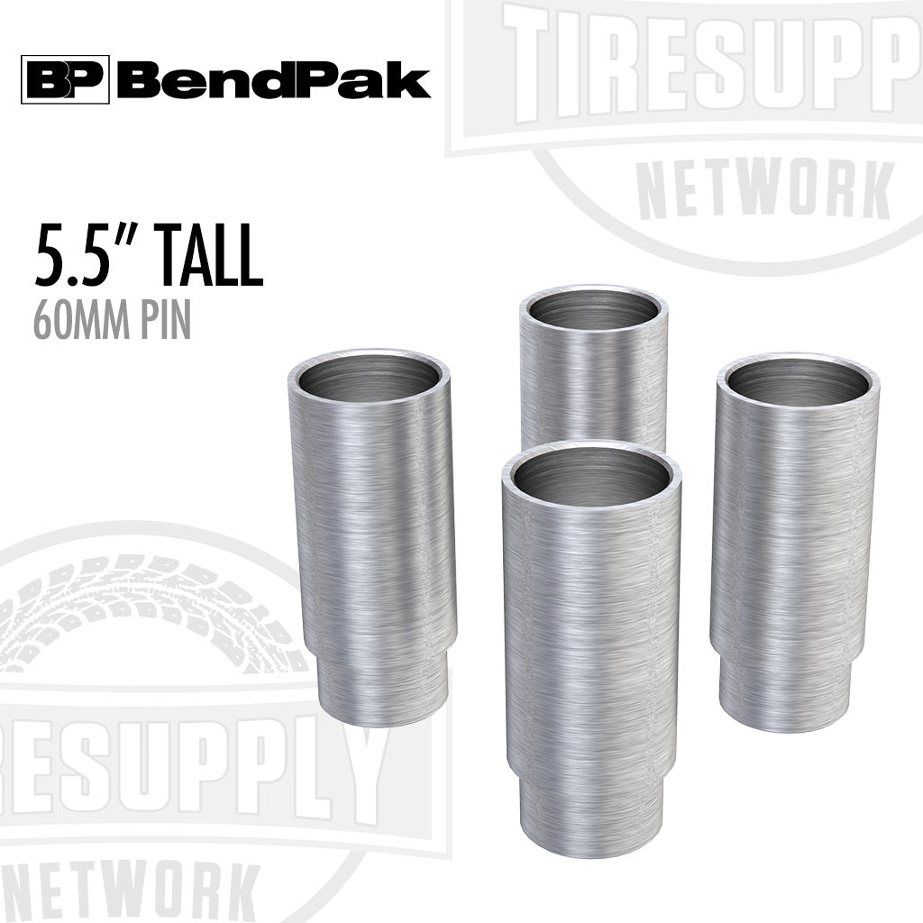 Four metallic cylindrical components with 'BendPak' branding and product details on a white background. 5215759