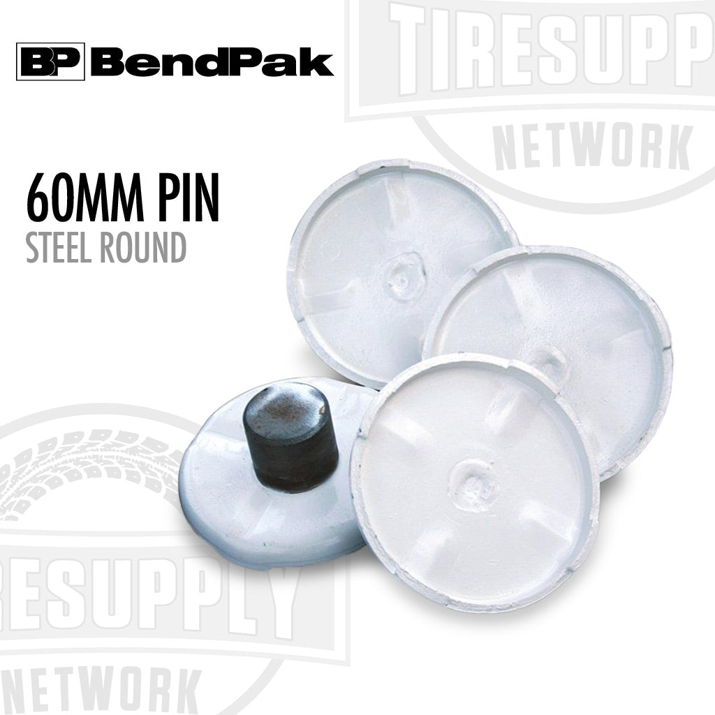 BendPak 60MM pin steel round components on a white background with visible branding.