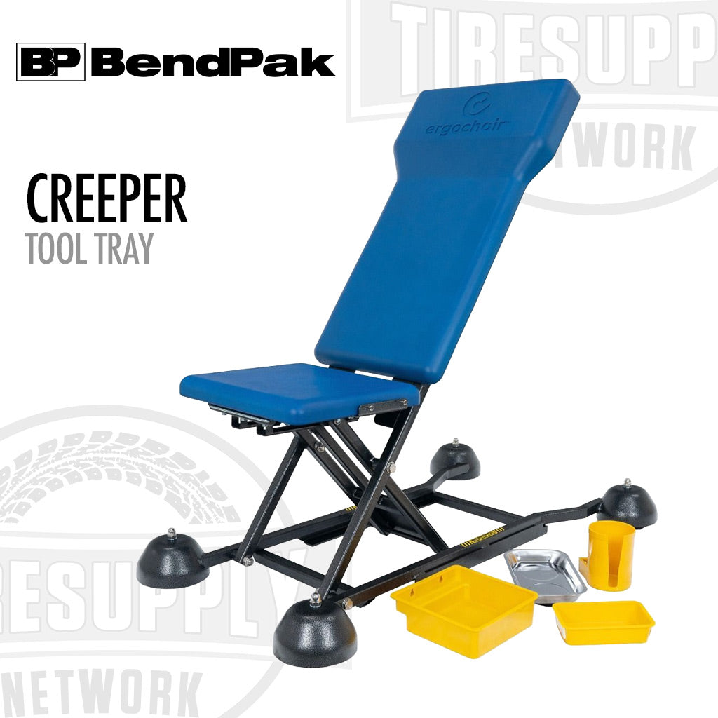 BendPak | Ergochair ERGO-RS Ergonomic Height-Adjustable Rolling Mechanic’s Creeper Seat with Tool Tray (5215988)