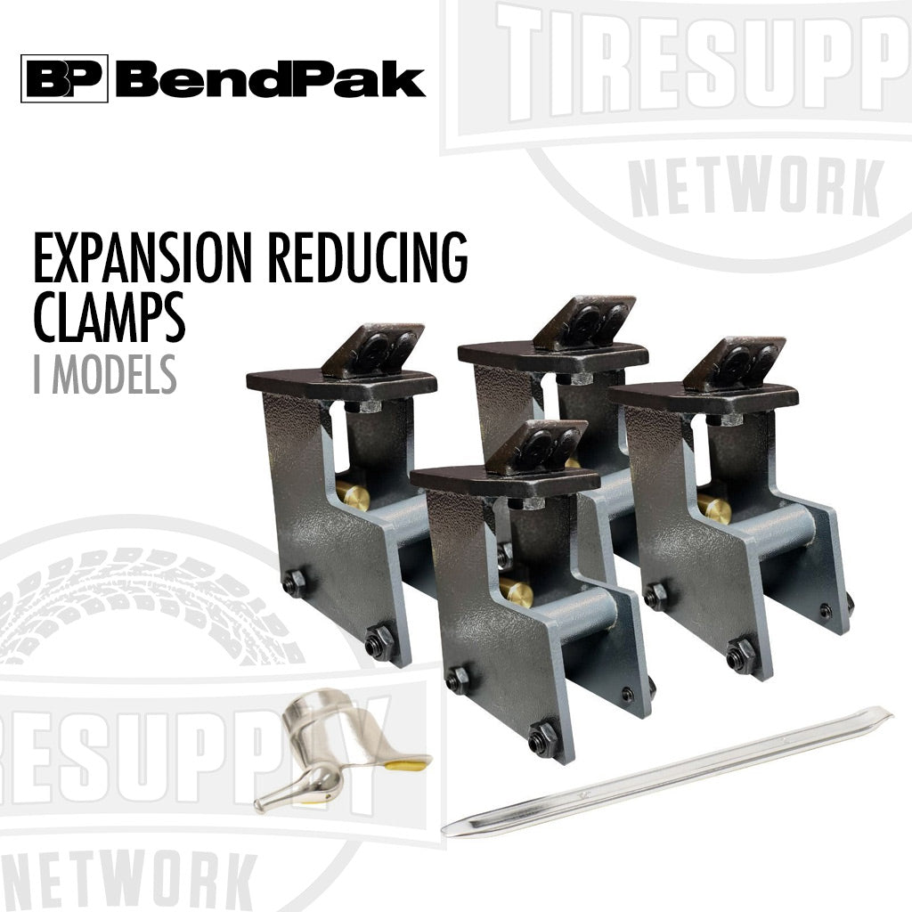Set of BendPak expansion reducing clamps with tools on a white background. 5328425