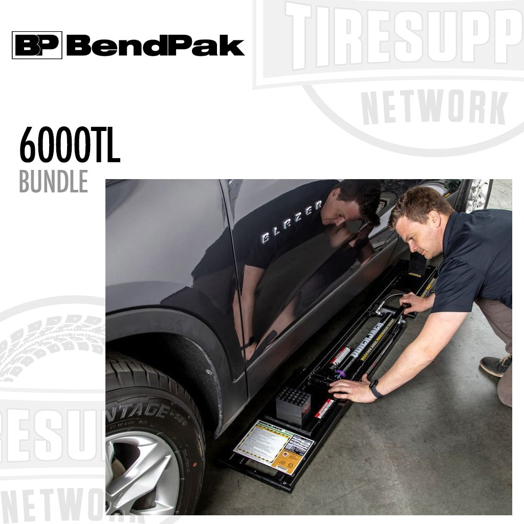 BendPak | QuickJack 6000TL Bundle with Lift, Wall Hangars & Pinch-Weld Blocks, 6000-lb Capacity (6000TL-Bundle)