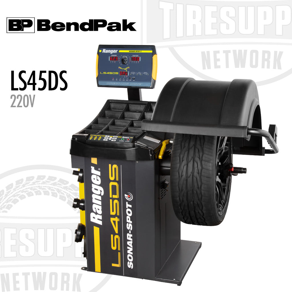 BendPak | Ranger LS45DS Sonar 3D Laser-Spot Wheel Balancer with Flange Press Plate (LS45DS)