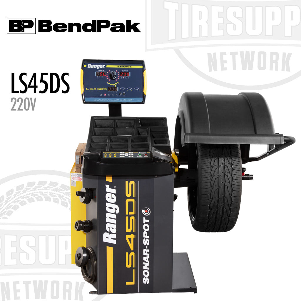 BendPak | Ranger LS45DS Sonar 3D Laser-Spot Wheel Balancer with Flange Press Plate (LS45DS)