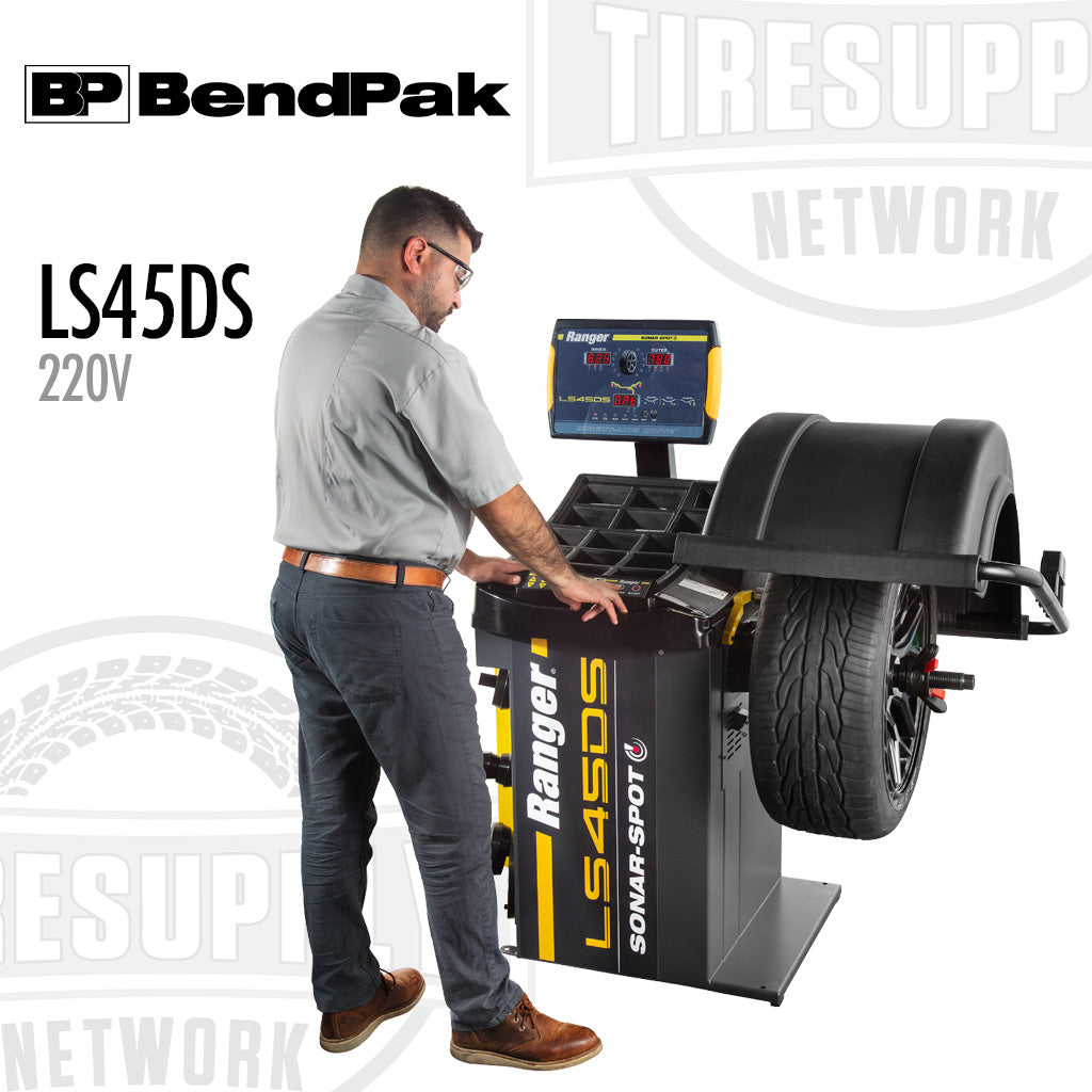 BendPak | Ranger LS45DS Sonar 3D Laser-Spot Wheel Balancer with Flange Press Plate (LS45DS)